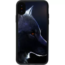Hülle iPhone X / Xs - Silikon schwarz Wolf Shape