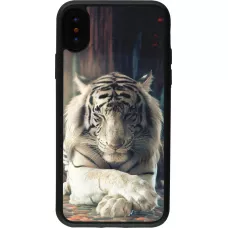 Hülle iPhone X / Xs - Silikon schwarz Zen Tiger