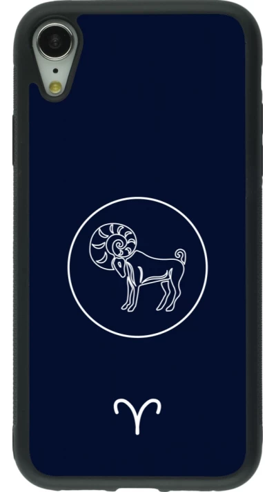 iPhone XR Case Hülle - Silikon schwarz Astrologie Widder