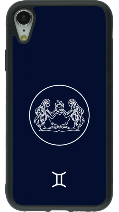 iPhone XR Case Hülle - Silikon schwarz Astrologie Zwillinge