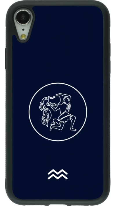 iPhone XR Case Hülle - Silikon schwarz Astrologie Wassermann