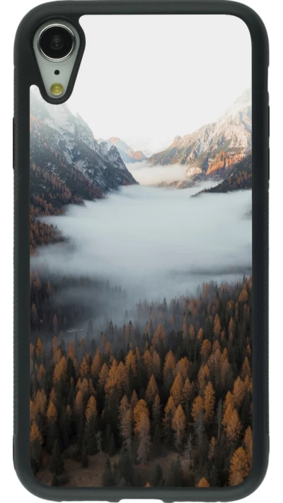 iPhone XR Case Hülle - Silikon schwarz Autumn 22 forest lanscape