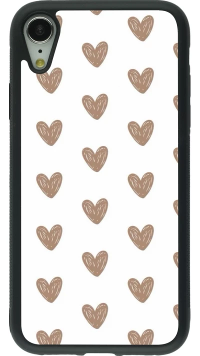iPhone XR Case Hülle - Silikon schwarz Autumn 2024 brown hearts