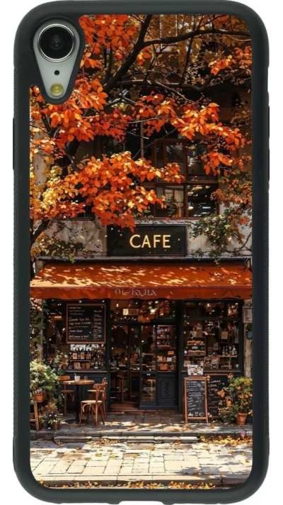 iPhone XR Case Hülle - Silikon schwarz Autumn 25 Coffee shop