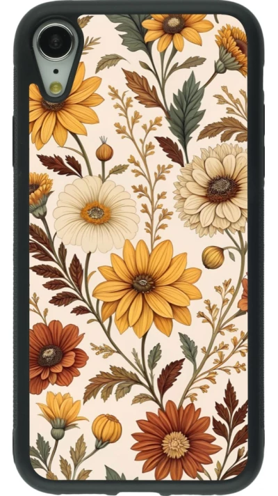 iPhone XR Case Hülle - Silikon schwarz Autumn 25 Flower pattern