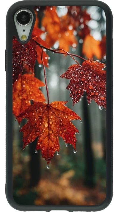 iPhone XR Case Hülle - Silikon schwarz Autumn 25 Rain