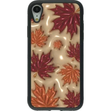 Coque iPhone XR - Silicone rigide noir Autumn 26 3D leaves