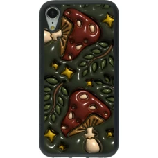 Coque iPhone XR - Silicone rigide noir Autumn 26 3D mushrooms