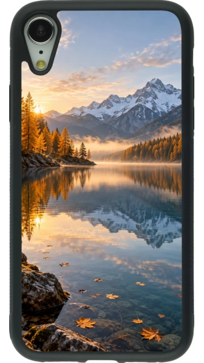 Coque iPhone XR - Silicone rigide noir Autumn 26 Autumn lake