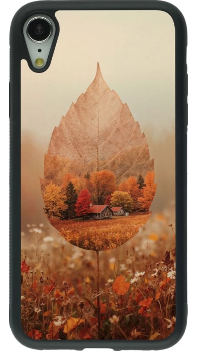 Coque iPhone XR - Silicone rigide noir Autumn 26 Autumn leaf