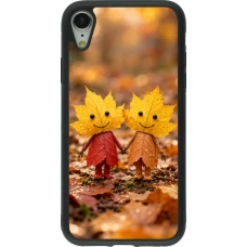 Coque iPhone XR - Silicone rigide noir Autumn 26 Couple of leaves