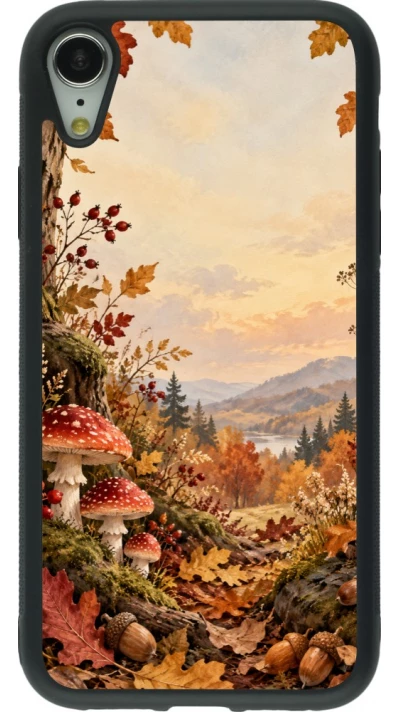 Coque iPhone XR - Silicone rigide noir Autumn 26 Illustrated Autumn