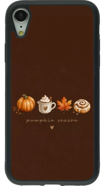 Coque iPhone XR - Silicone rigide noir Autumn 26 Pumpkin season
