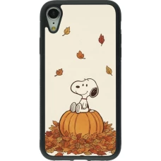 Coque iPhone XR - Silicone rigide noir Autumn 26 Snoopy autumn