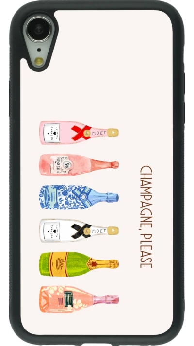 iPhone XR Case Hülle - Silikon schwarz Champagne Please