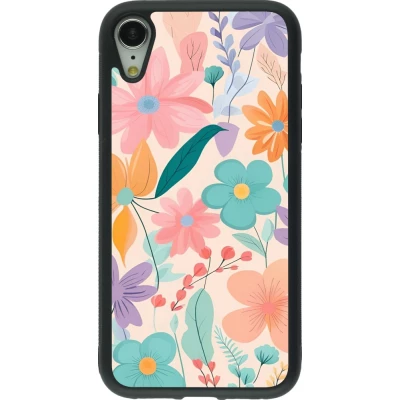 iPhone XR Case Hülle - Silikon schwarz Easter 2024 spring flowers
