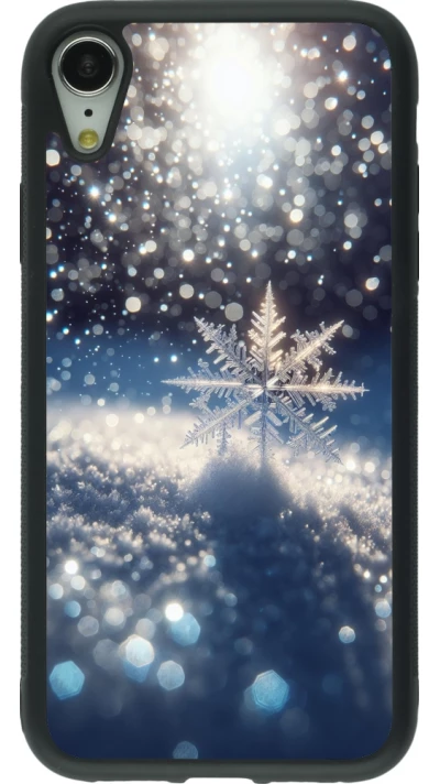iPhone XR Case Hülle - Silikon schwarz Schneeflocke Solar Glanz