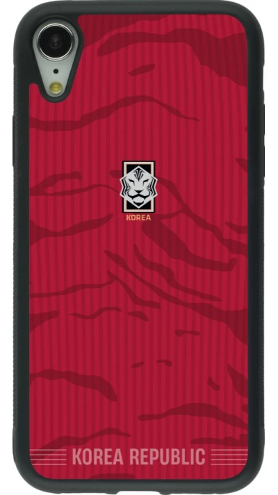 iPhone XR Case Hülle - Silikon schwarz Südkorea 2026 personalisierbares Fussballtrikot