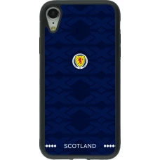 Coque iPhone XR - Silicone rigide noir Maillot de football Ecosse 2026 personnalisable
