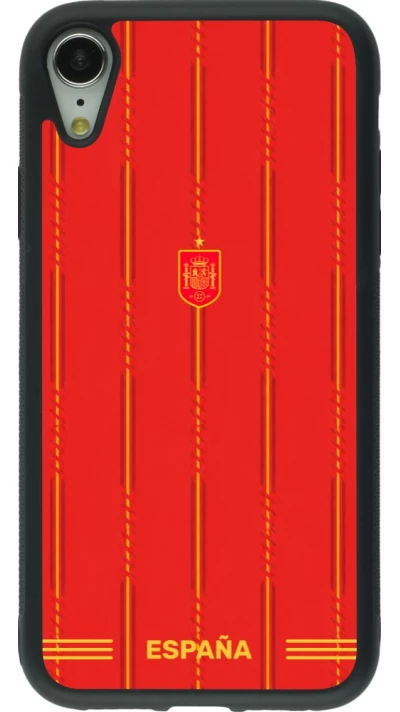 iPhone XR Case Hülle - Silikon schwarz Spanien 2026 personalisierbares Fussballtrikot