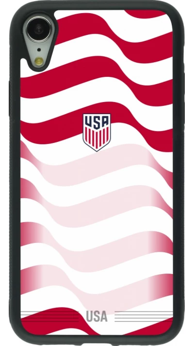 iPhone XR Case Hülle - Silikon schwarz Vereinigten Staaten 2026 personalisierbares Fussballtrikot
