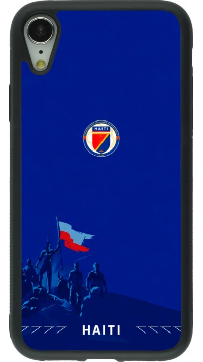 iPhone XR Case Hülle - Silikon schwarz Haiti 2026 personalisierbares Fussballtrikot