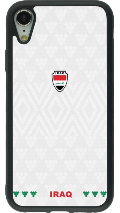 iPhone XR Case Hülle - Silikon schwarz Irak 2026 personalisierbares Fussballtrikot