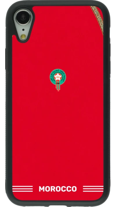 iPhone XR Case Hülle - Silikon schwarz Marokko 2026 personalisierbares Fussballtrikot