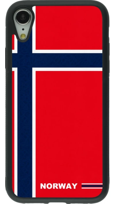 iPhone XR Case Hülle - Silikon schwarz Norwegen 2026 personalisierbares Fussballtrikot