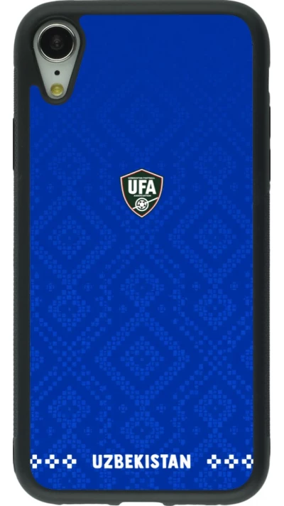 iPhone XR Case Hülle - Silikon schwarz Usbekistan 2026 personalisierbares Fussballtrikot