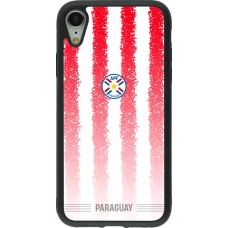 Coque iPhone XR - Silicone rigide noir Maillot de football Paraguay 2026 personnalisable