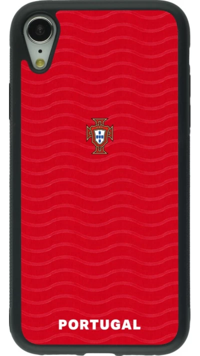 iPhone XR Case Hülle - Silikon schwarz Portugal 2026 personalisierbares Fussballtrikot
