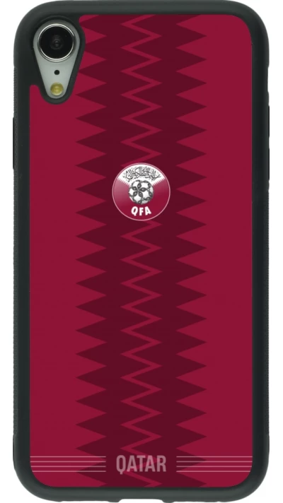 iPhone XR Case Hülle - Silikon schwarz Qatar 2026 personalisierbares Fussballtrikot
