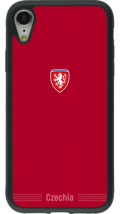 iPhone XR Case Hülle - Silikon schwarz Tschechische Republik 2026 personalisierbares Fussballtrikot