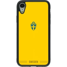 iPhone XR Case Hülle - Silikon schwarz Schweden 2026 personalisierbares Fussballtrikot