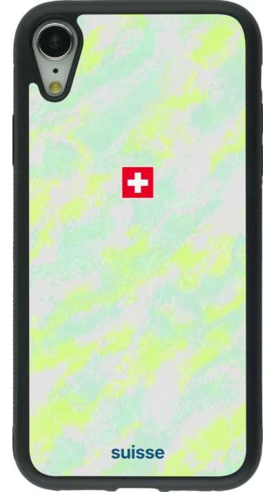 iPhone XR Case Hülle - Silikon schwarz Schweiz Away 2026 personalisierbares Fussballtrikot