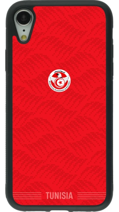 iPhone XR Case Hülle - Silikon schwarz Tunesien 2026 personalisierbares Fussballtrikot