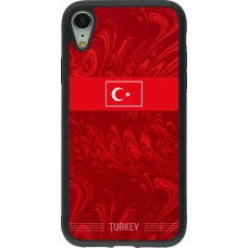 Coque iPhone XR - Silicone rigide noir Maillot de football Turquie 2026 personnalisable