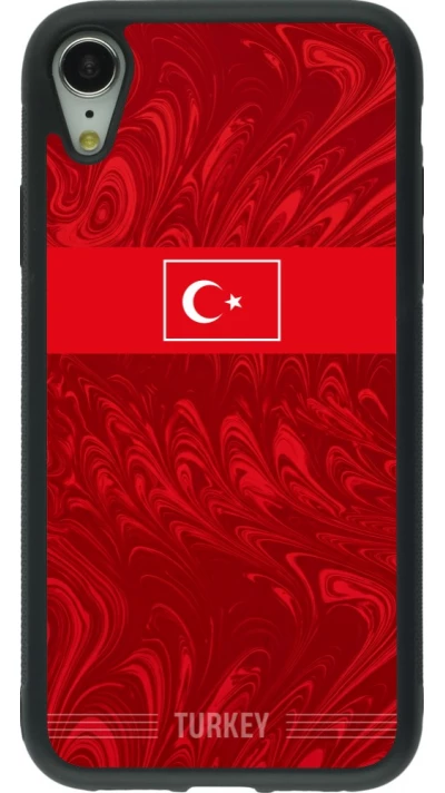 iPhone XR Case Hülle - Silikon schwarz Türkei 2026 personalisierbares Fussballtrikot