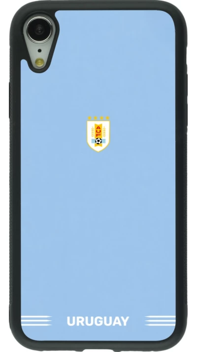 iPhone XR Case Hülle - Silikon schwarz Uruguay 2026 personalisierbares Fussballtrikot