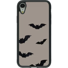 Coque iPhone XR - Silicone rigide noir Halloween 2026 Bats