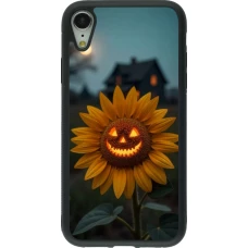 Coque iPhone XR - Silicone rigide noir Halloween 2026 Evil Sunflower