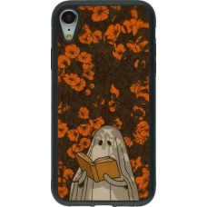 Coque iPhone XR - Silicone rigide noir Halloween 2026 Ghost reading