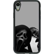 Coque iPhone XR - Silicone rigide noir Halloween 2026 Scream and Michael Myers