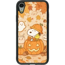 Coque iPhone XR - Silicone rigide noir Halloween 2026 Snoopy Halloween