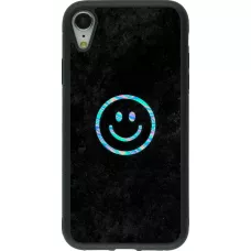 iPhone XR Case Hülle - Silikon schwarz Happy smiley irisirt