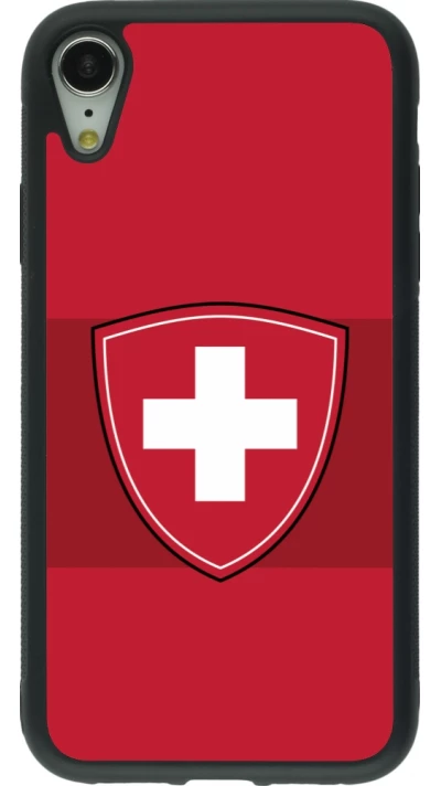 iPhone XR Case Hülle - Silikon schwarz Hockey World Championship Ecusson Suisse