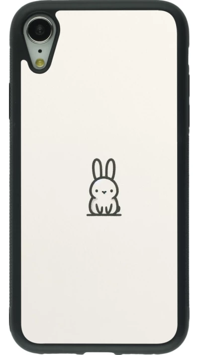 iPhone XR Case Hülle - Silikon schwarz Minimal Häschen Süße