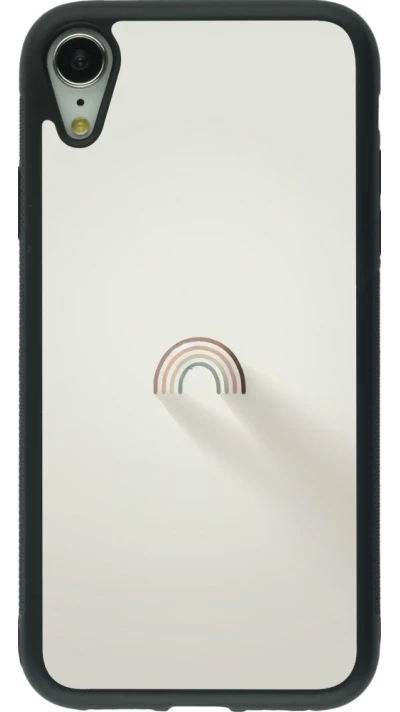 iPhone XR Case Hülle - Silikon schwarz Mini Regenbogen Minimal