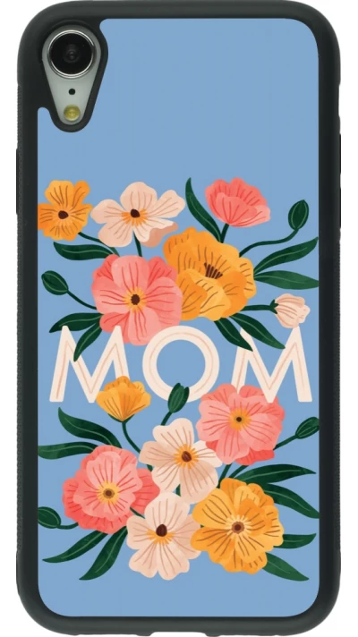 iPhone XR Case Hülle - Silikon schwarz Mom 2026 Flowers